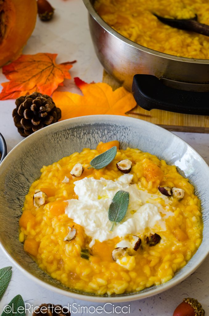 Risotto de calabaza y stracciatella
