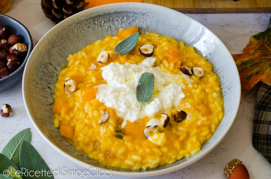 Risotto de calabaza y stracciatella