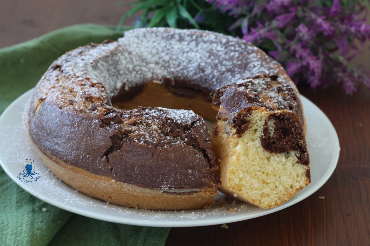 Rosco marmolado sin mantequilla en freidora de aire