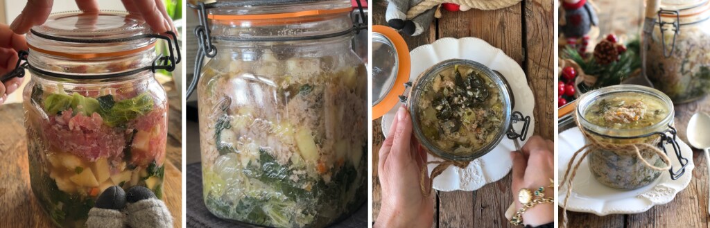 Sopa maridada en vasococción