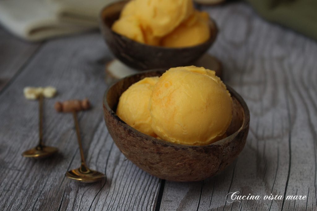 Sorbete de mango Cocina vista al mar