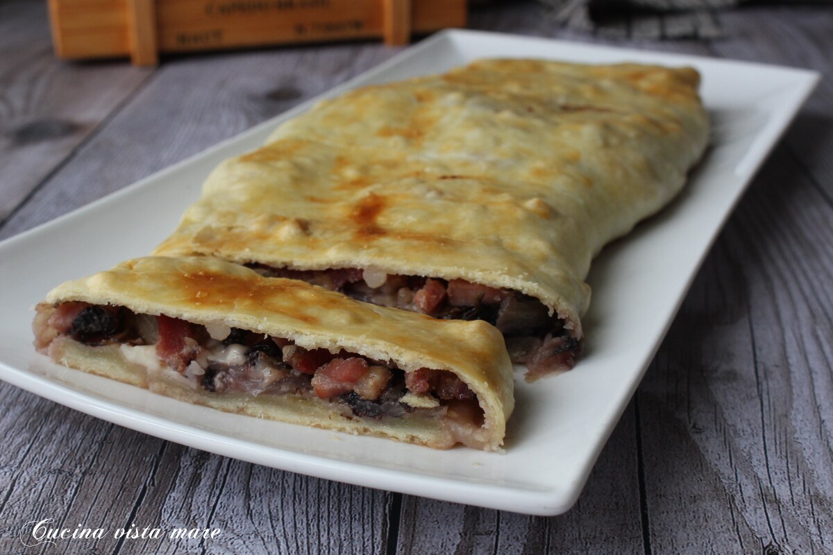 Strudel de radicchio, speck y fontina