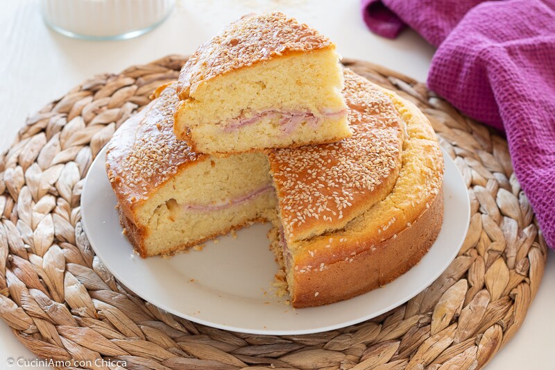 TARTA SALADA CON MASA BLANDA jamón y queso