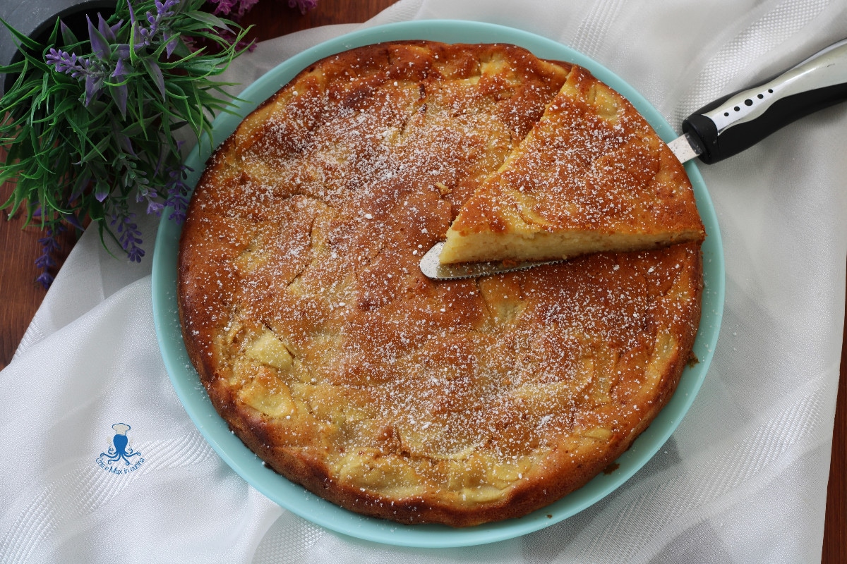 Tarta sin mantequilla de manzanas, receta fácil y rápida con solo 1 batidor de mano.