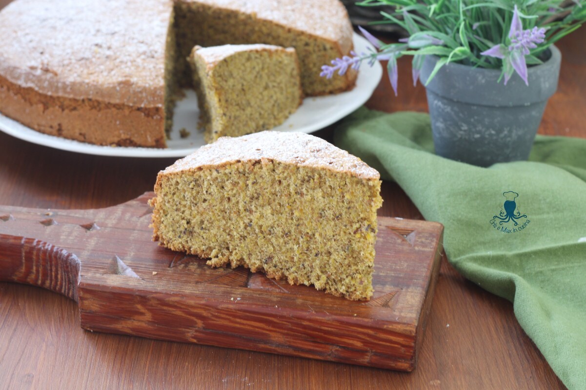 Tarta caprese al pistacho
