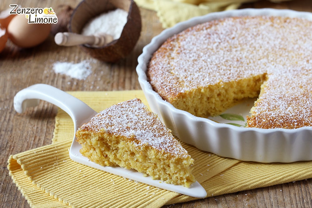 Tarta cremosa con coco y maíz - PORCIÓN