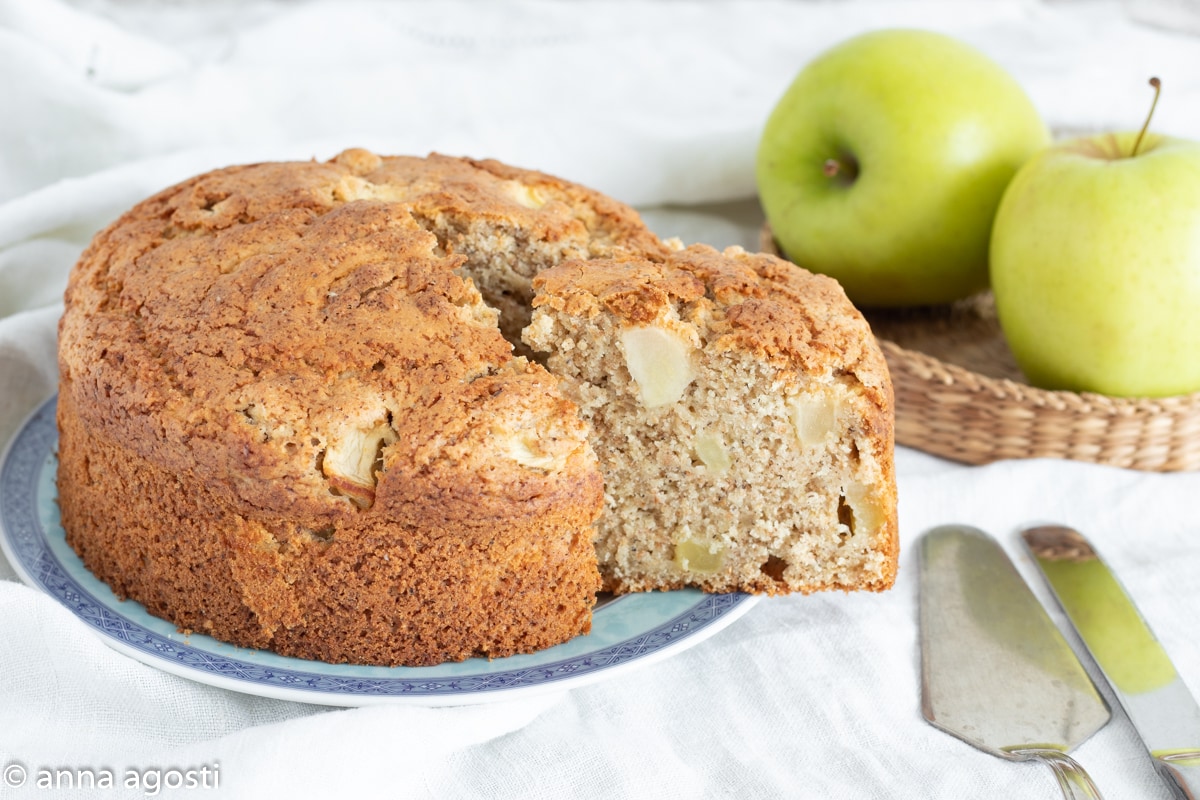 Tarta de Manzana y Trigo Sarraceno sin gluten y sin huevo