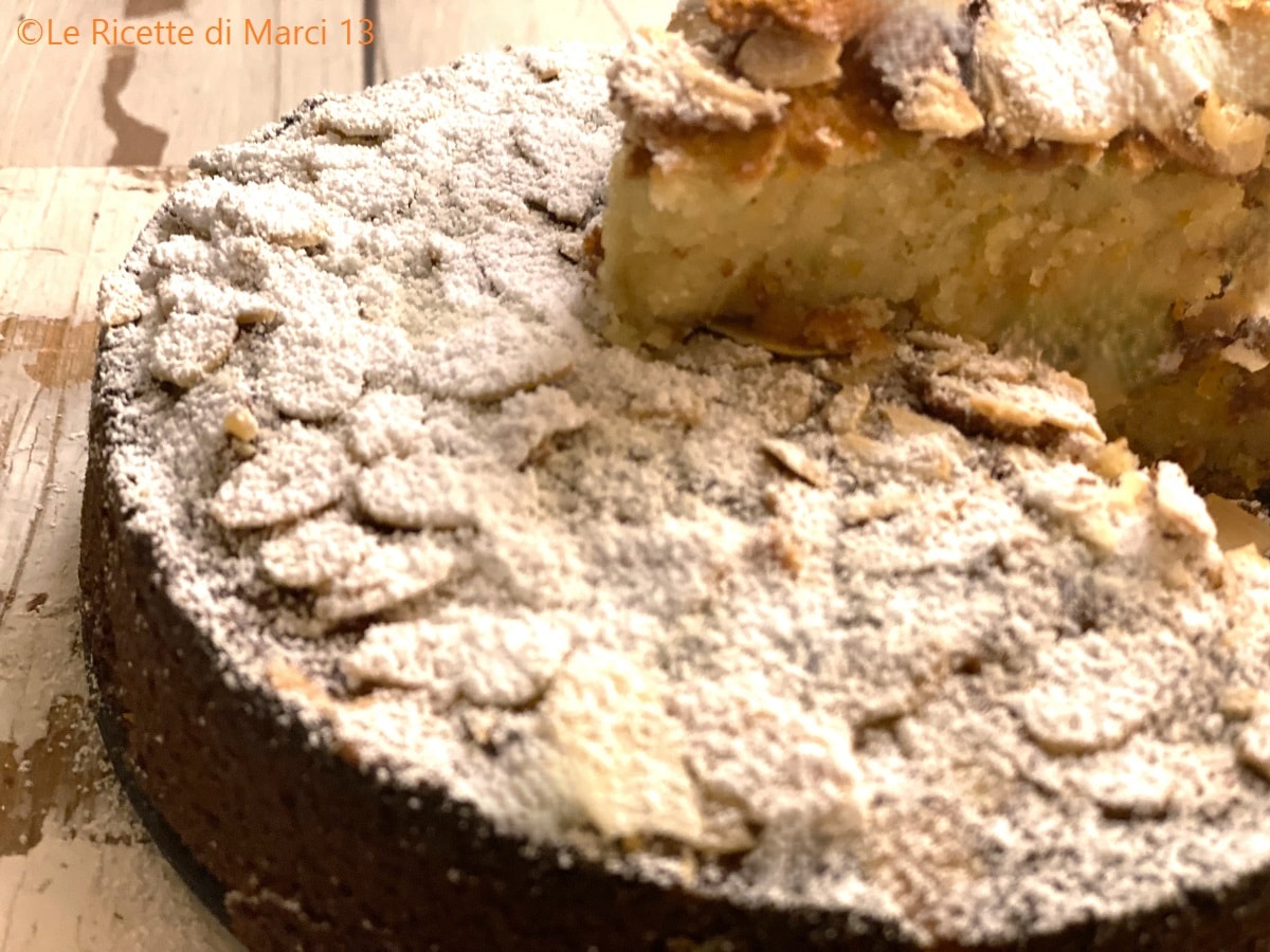 Tarta de almendras sin gluten con sabor a pastiera. Receta imperdible