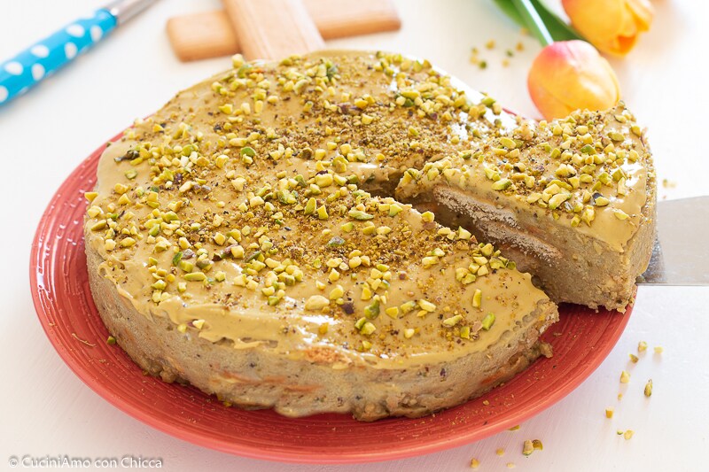 Tarta de galletas con crema de pistacho