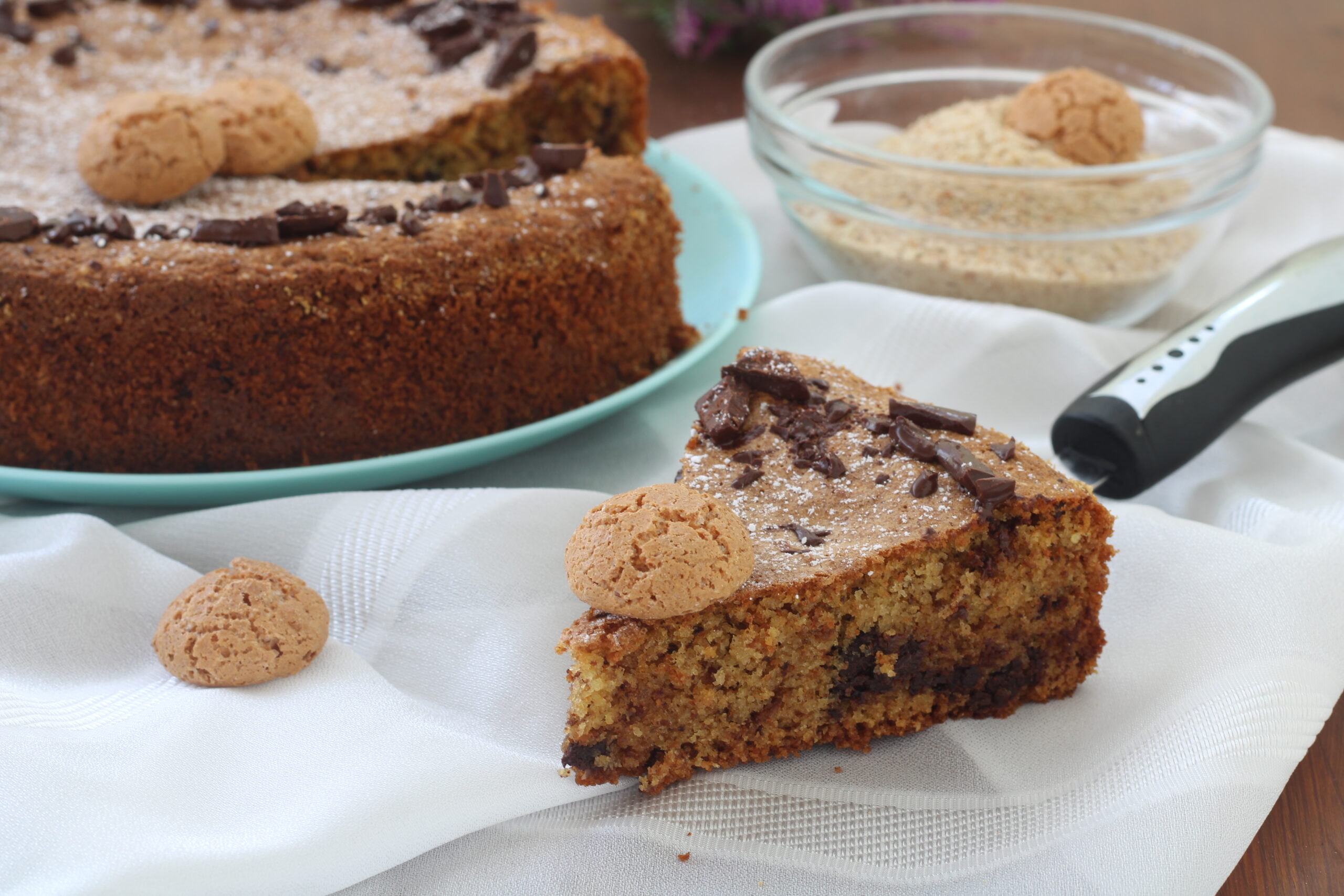 Tarta de pan rallado y amaretti