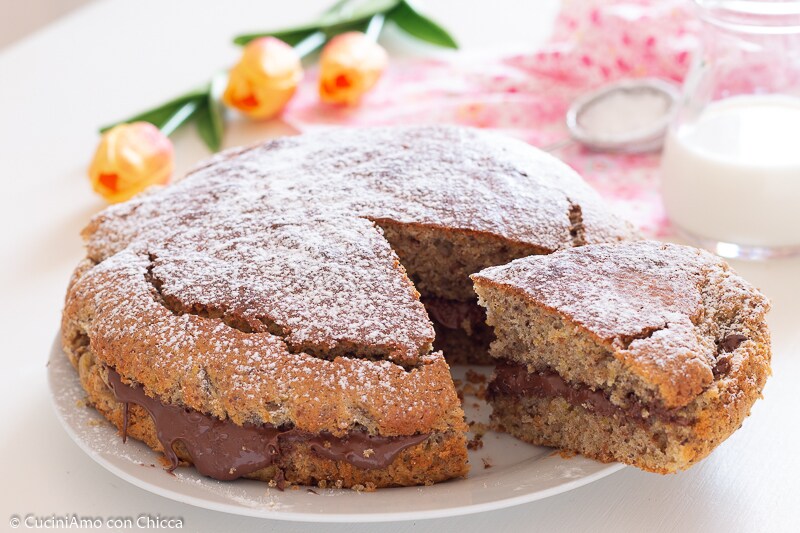 Tarta de pistacho y nutella