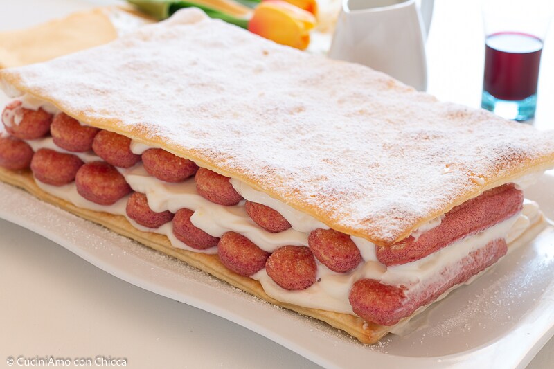 Tarta diplomática con bizcochos de soletilla