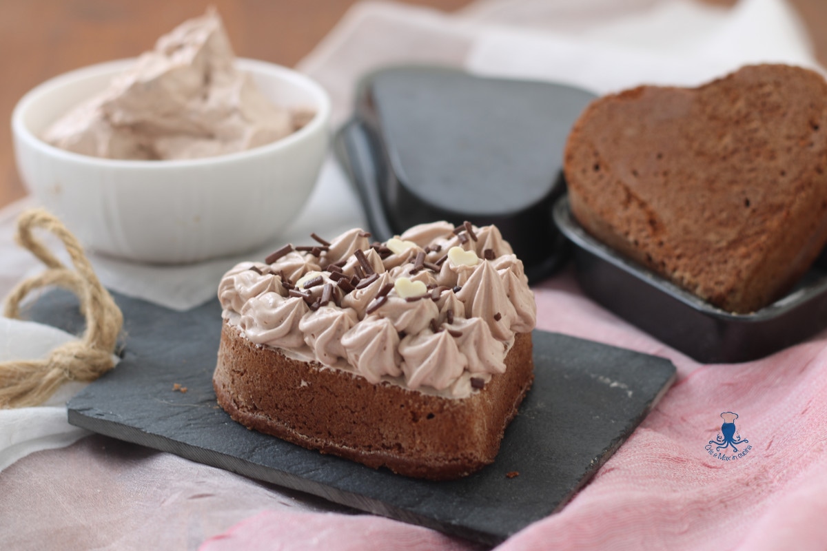 Tarta individual en forma de corazón