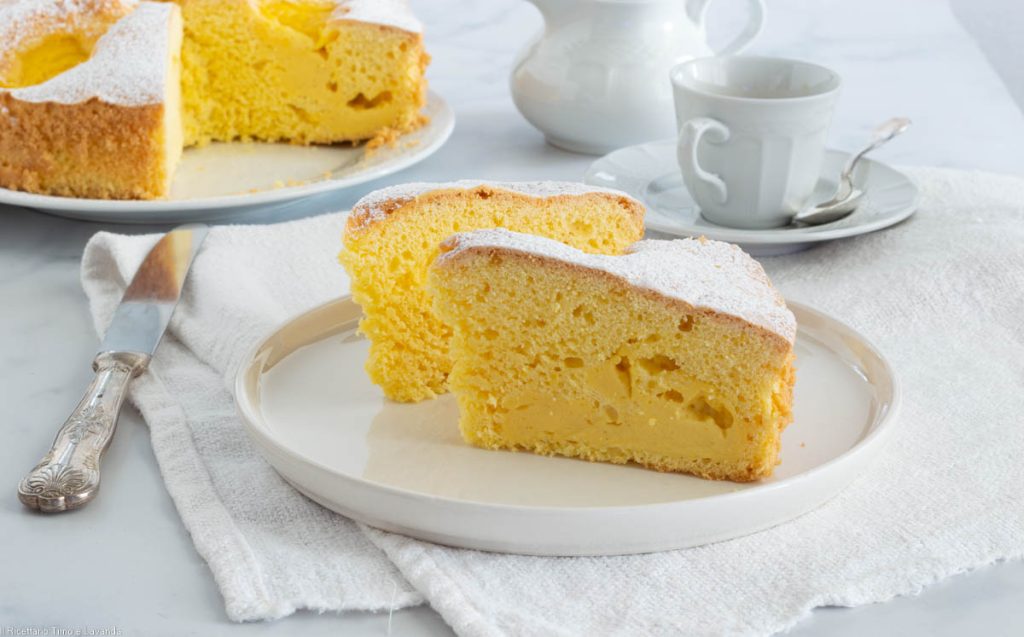 Tarta nua con crema sin gluten