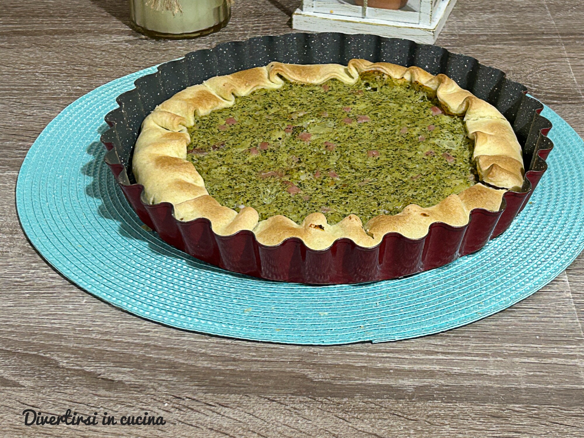 Tarta salada con brócoli y bechamel