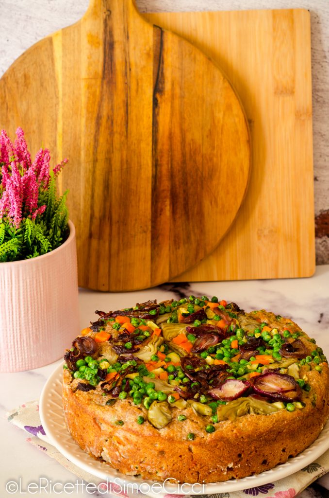 Tarta salada suave con verduras