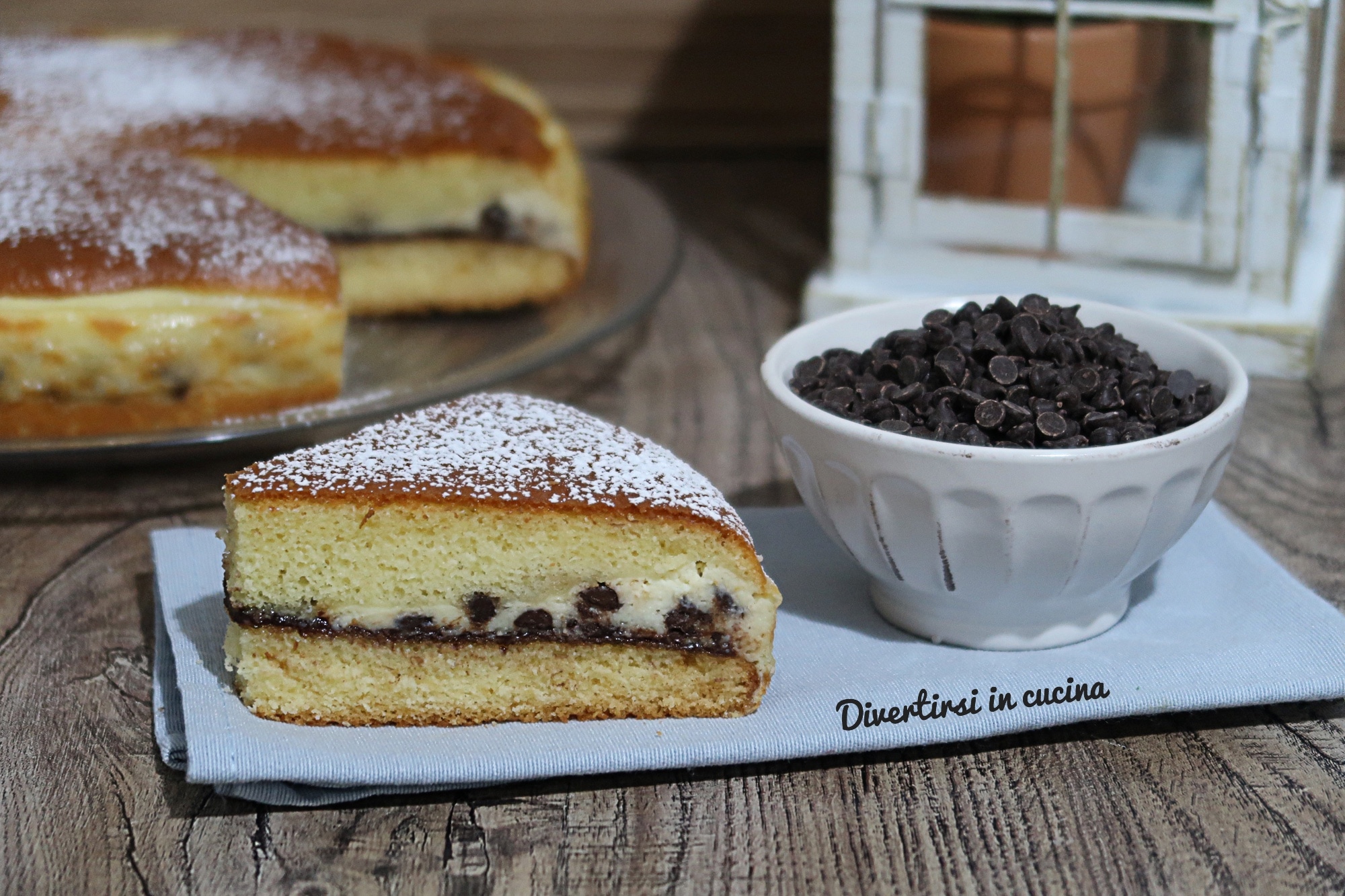 Tarta vertida con ricotta y chocolate