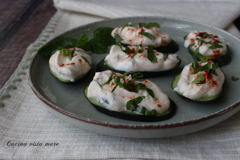 Tartaletas de pepino Cocina vista al mar