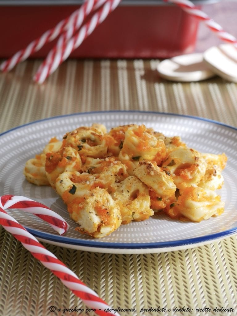 Tortellini de calabaza gratinados al horno