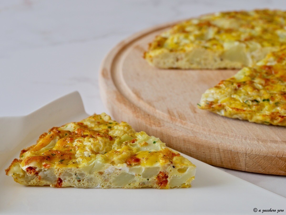 Tortilla al horno con coliflor sin queso