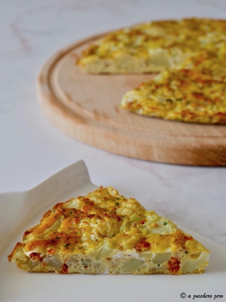 Tortilla al horno con coliflor sin queso