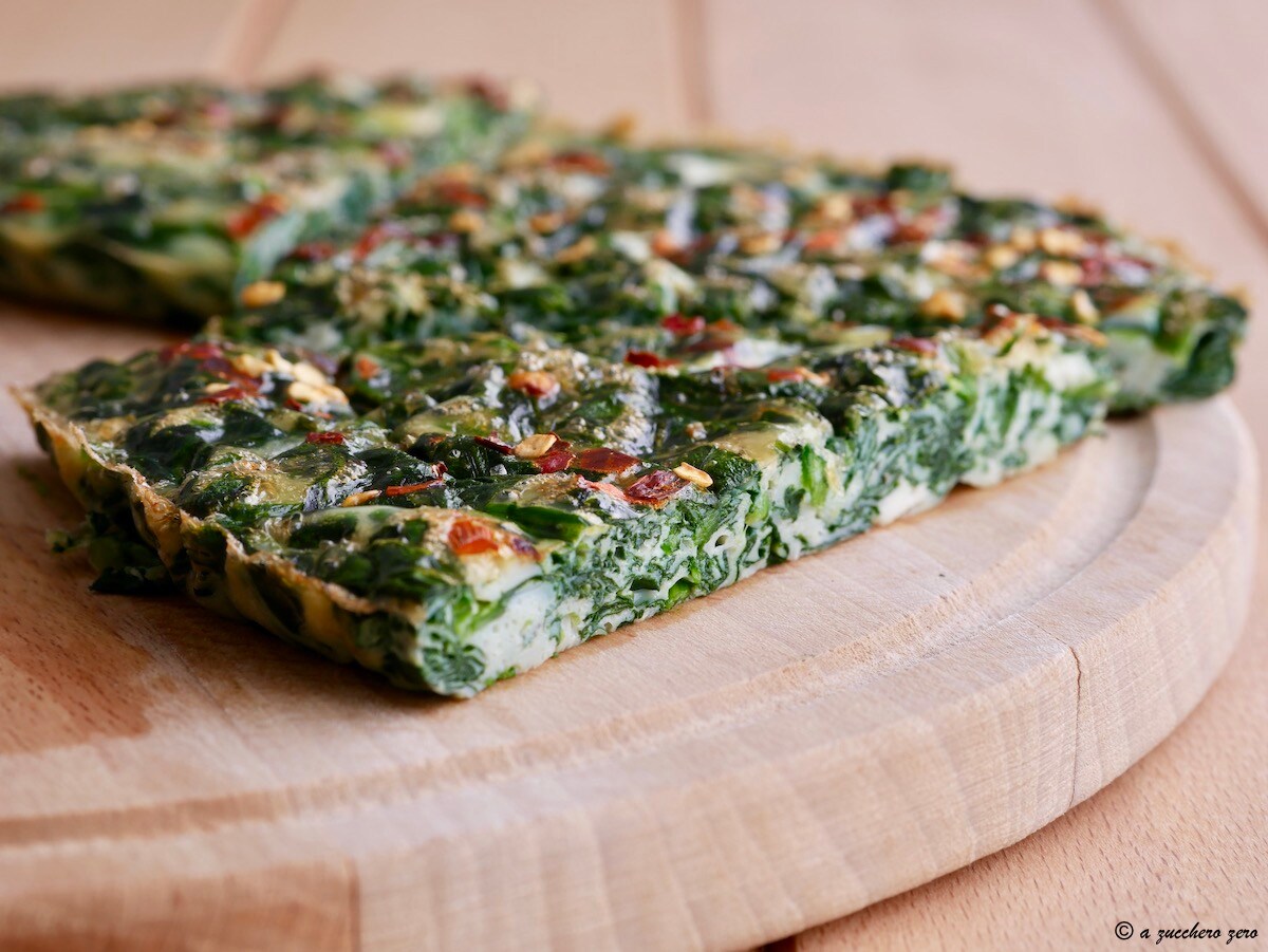 Tortilla al horno con espinacas light