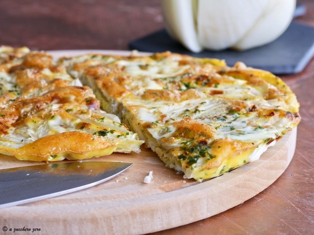 Tortilla al horno con hinojo sin queso