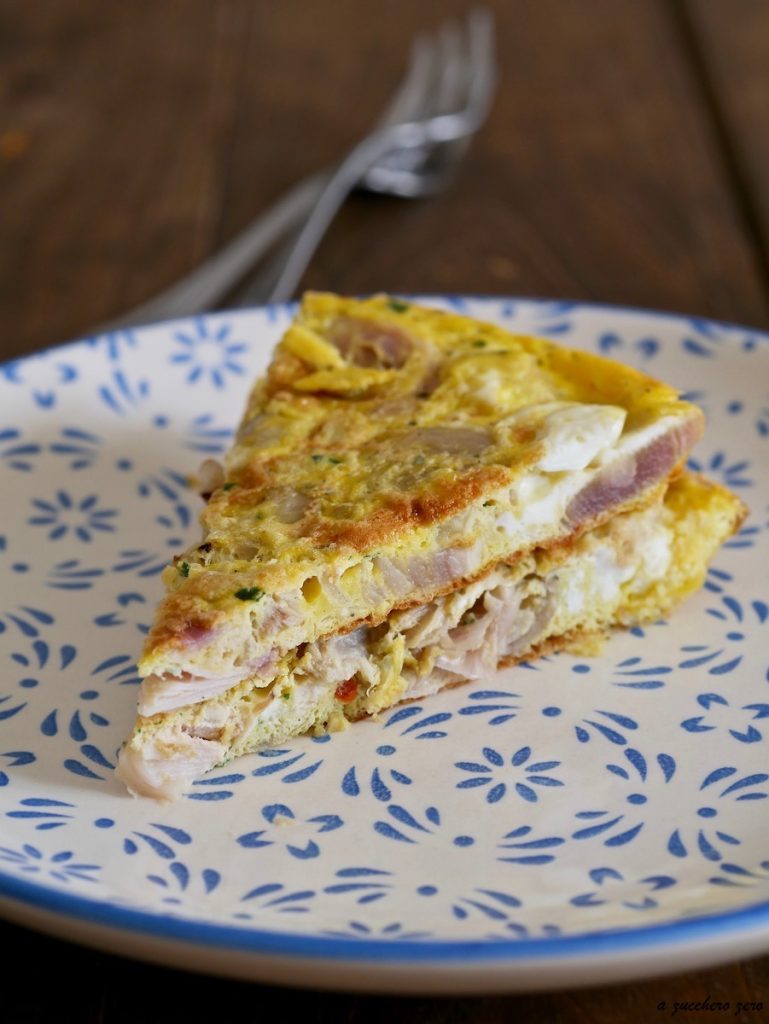 Tortilla con lampascioni cocida sin aceite sin queso