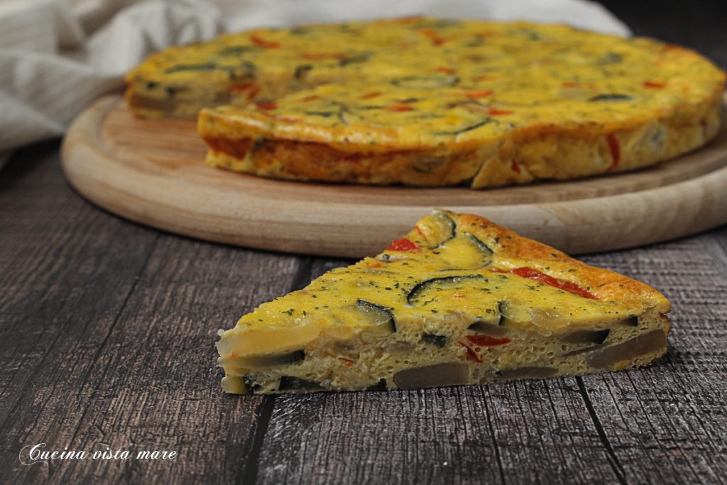 Tortilla de verduras Cocina vista al mar