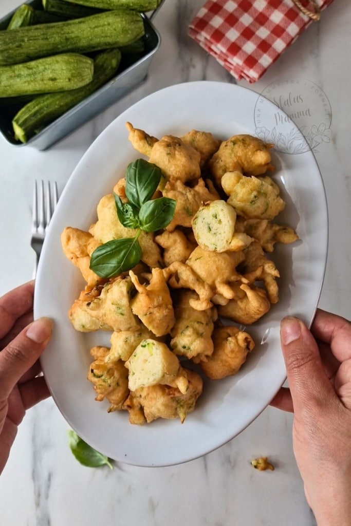 Tortitas de calabacín rallado crujientes y ligeras