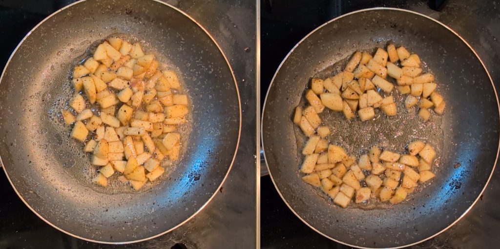 Tosta con higaditos, brandy y manzana