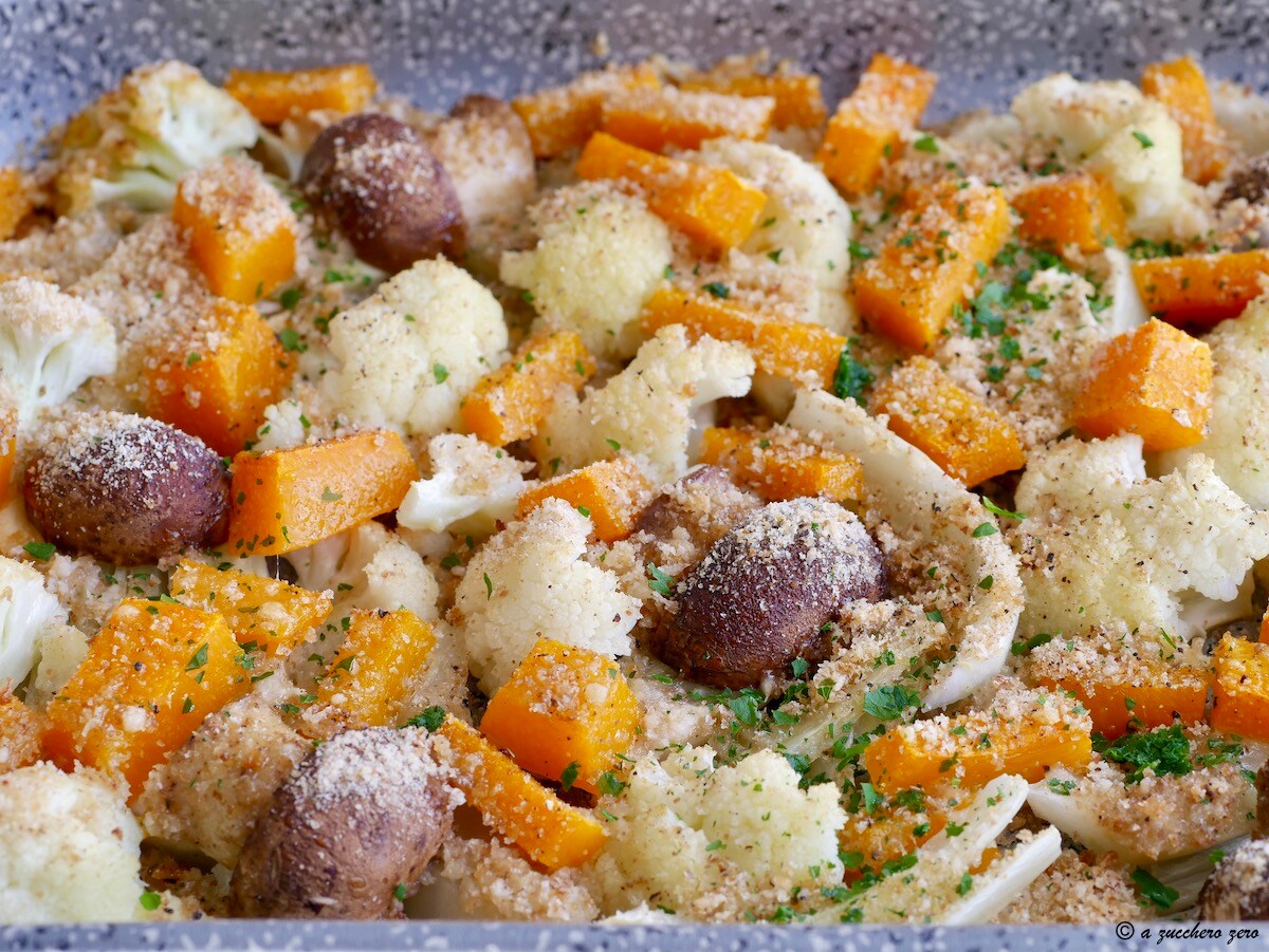 Verduras de otoño gratinadas light al horno