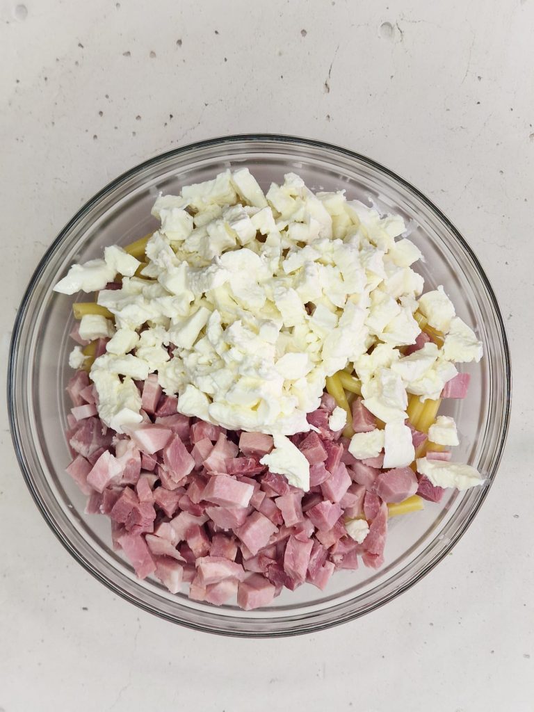 Ziti al horno con jamón y mozzarella