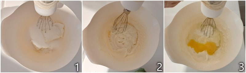 a. batir ricotta y azúcar
