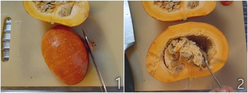 a. limpiar la calabaza hokkaido sin pelarla