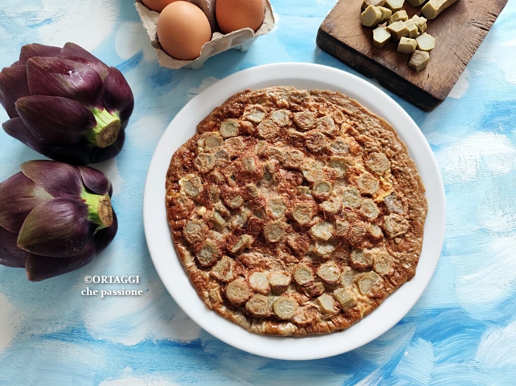 Tortilla con tallos de alcachofa