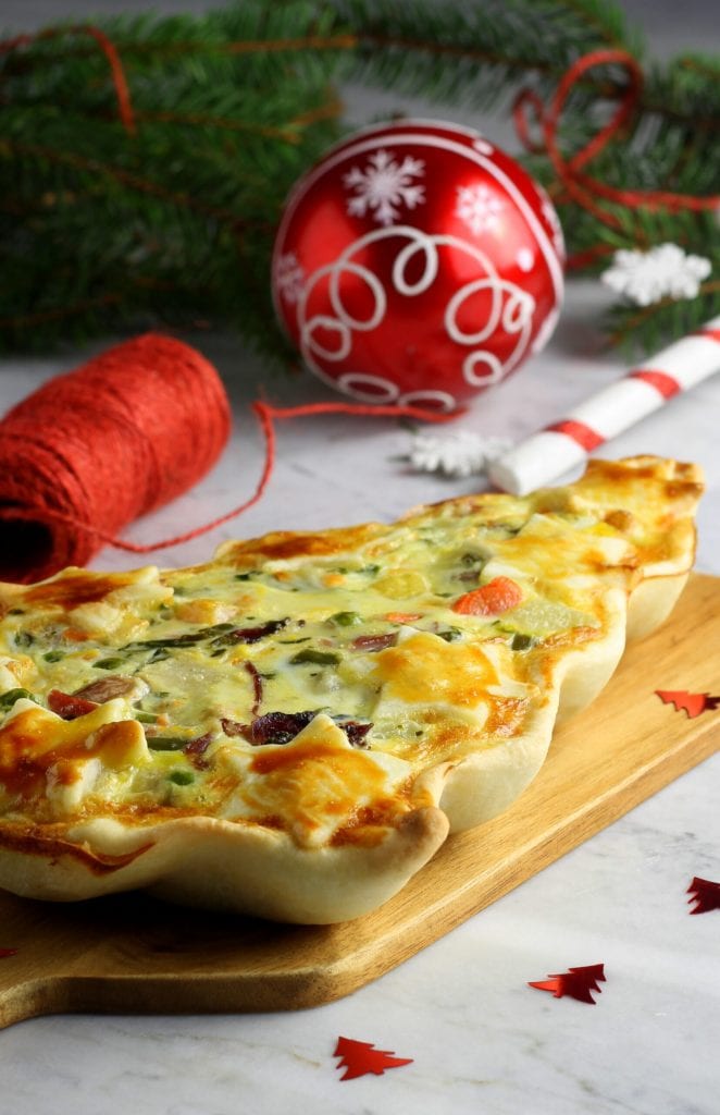 Quiche en forma de arbolito de Navidad