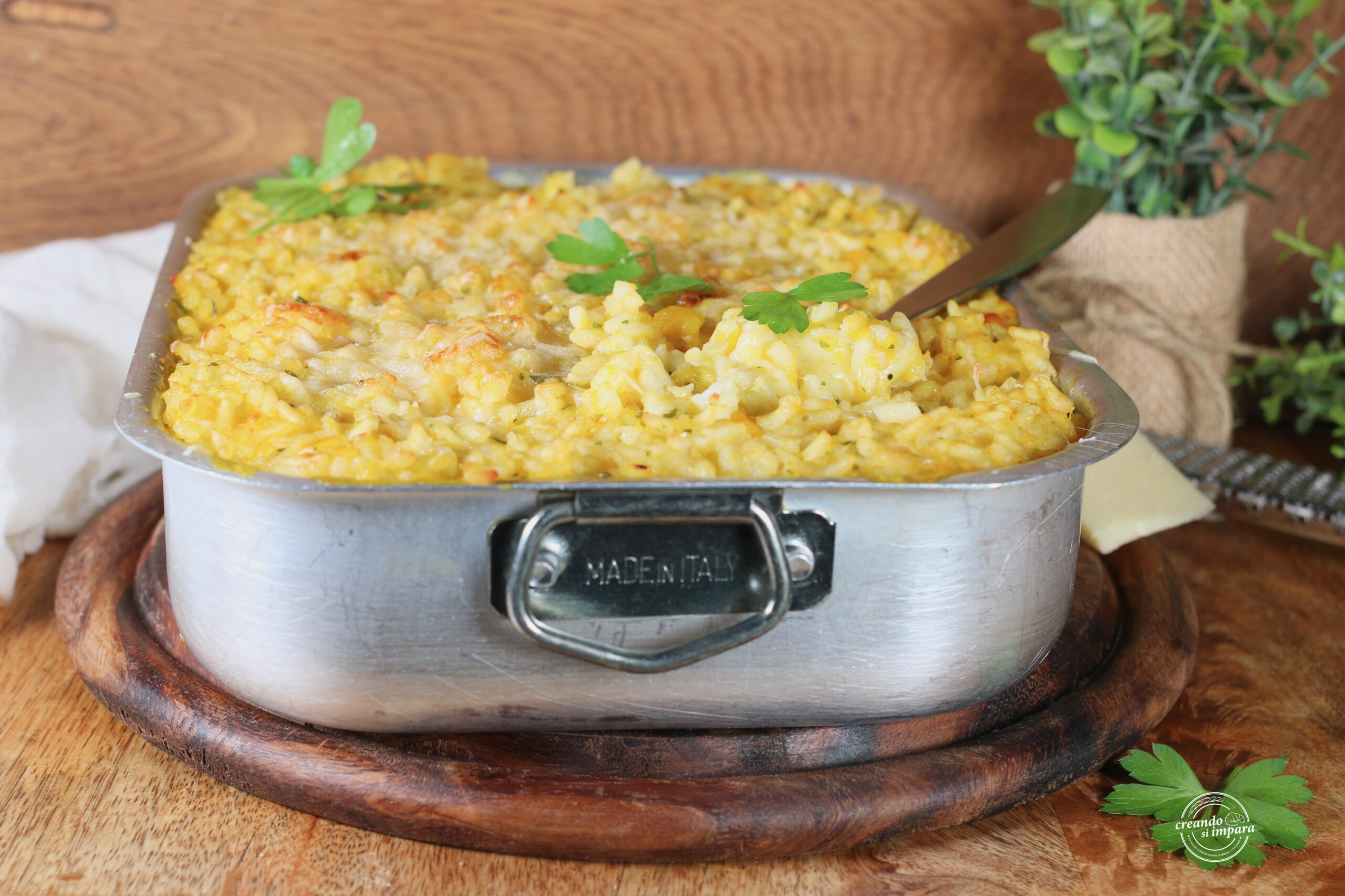 Arroz al horno con calabaza
