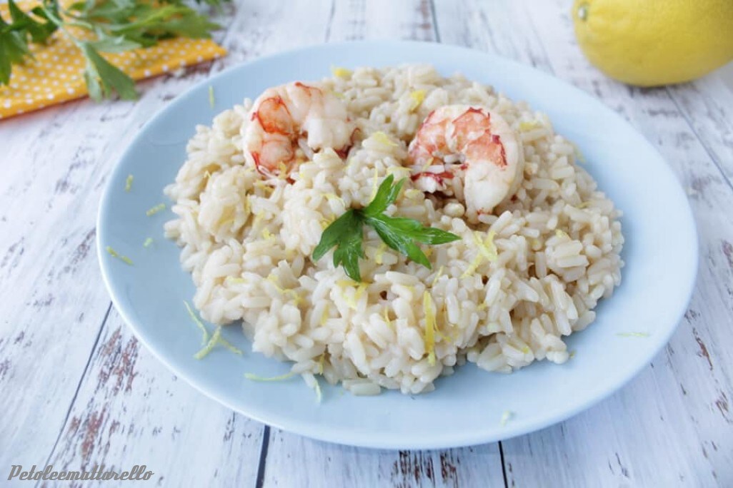 Risotto con gambas y limón