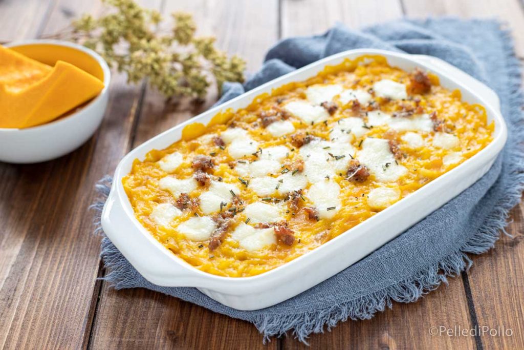 arroz al horno con calabaza y salchicha