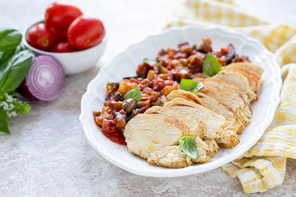 asado de pollo con caponata