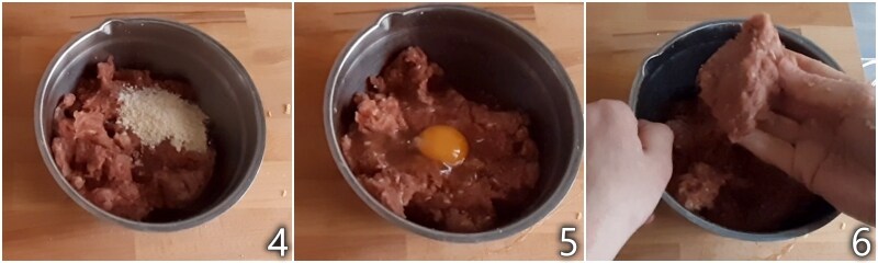 b. hacer la mezcla de albóndigas
