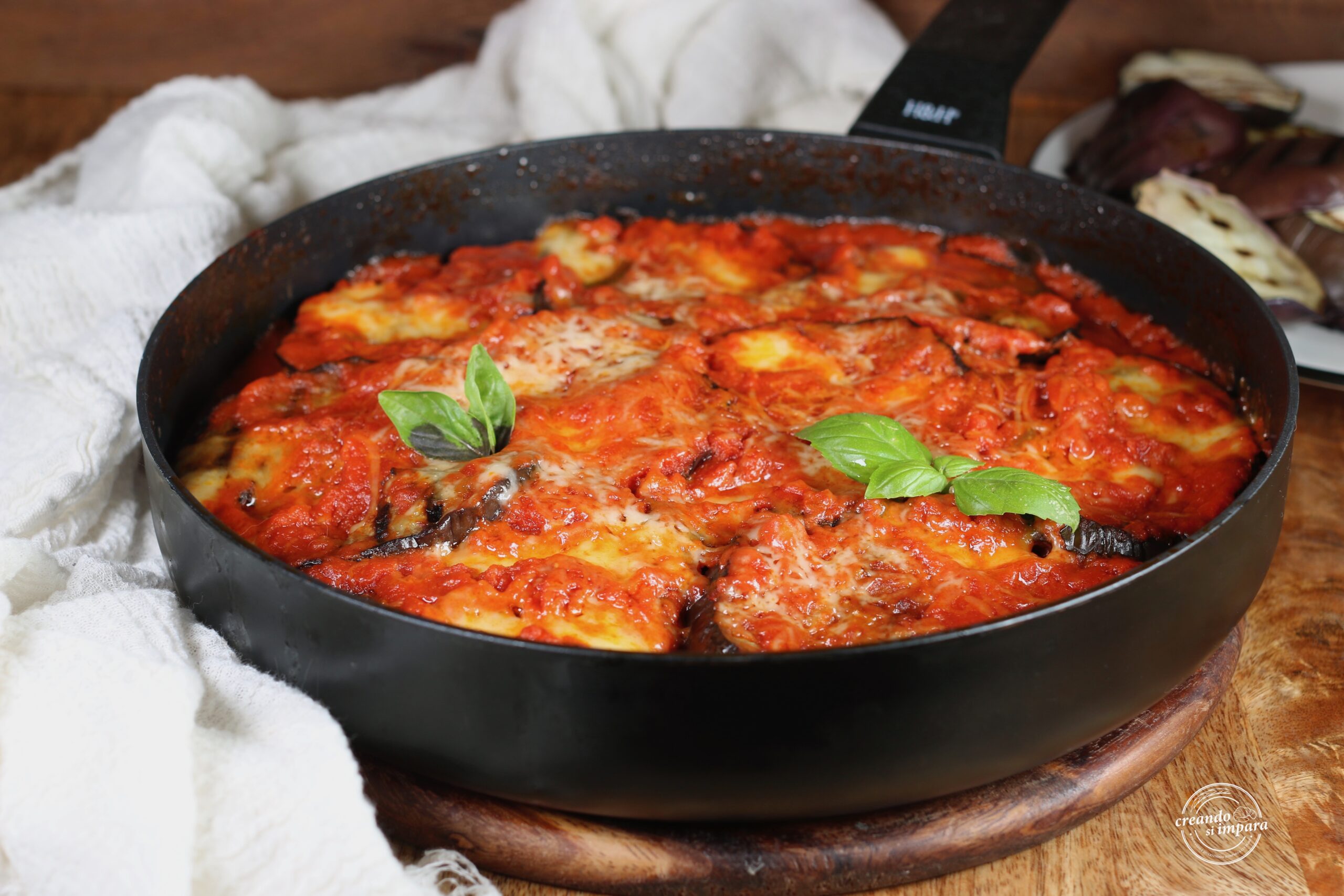 Berenjenas a la parmigiana en sartén