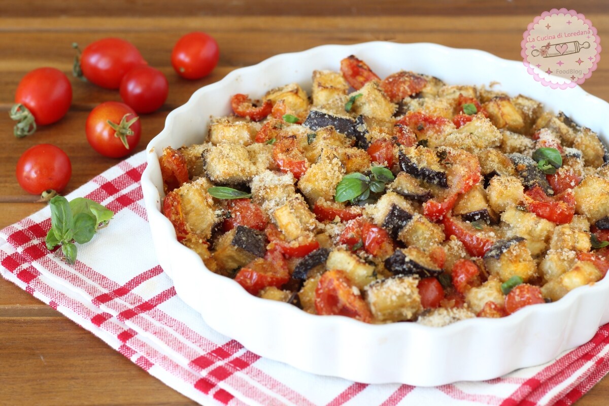 BERENJENAS Y TOMATITOS AL HORNO el acompañamiento del verano