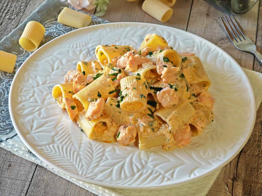 Pasta con crema de salmón