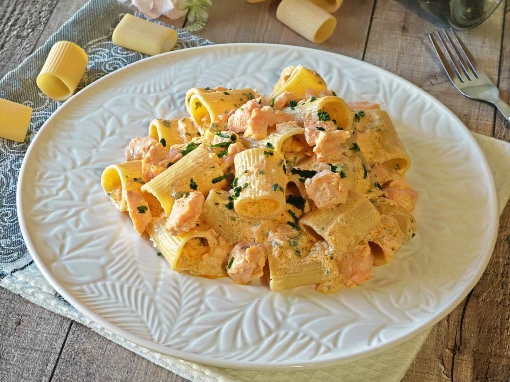 Pasta con crema de salmón