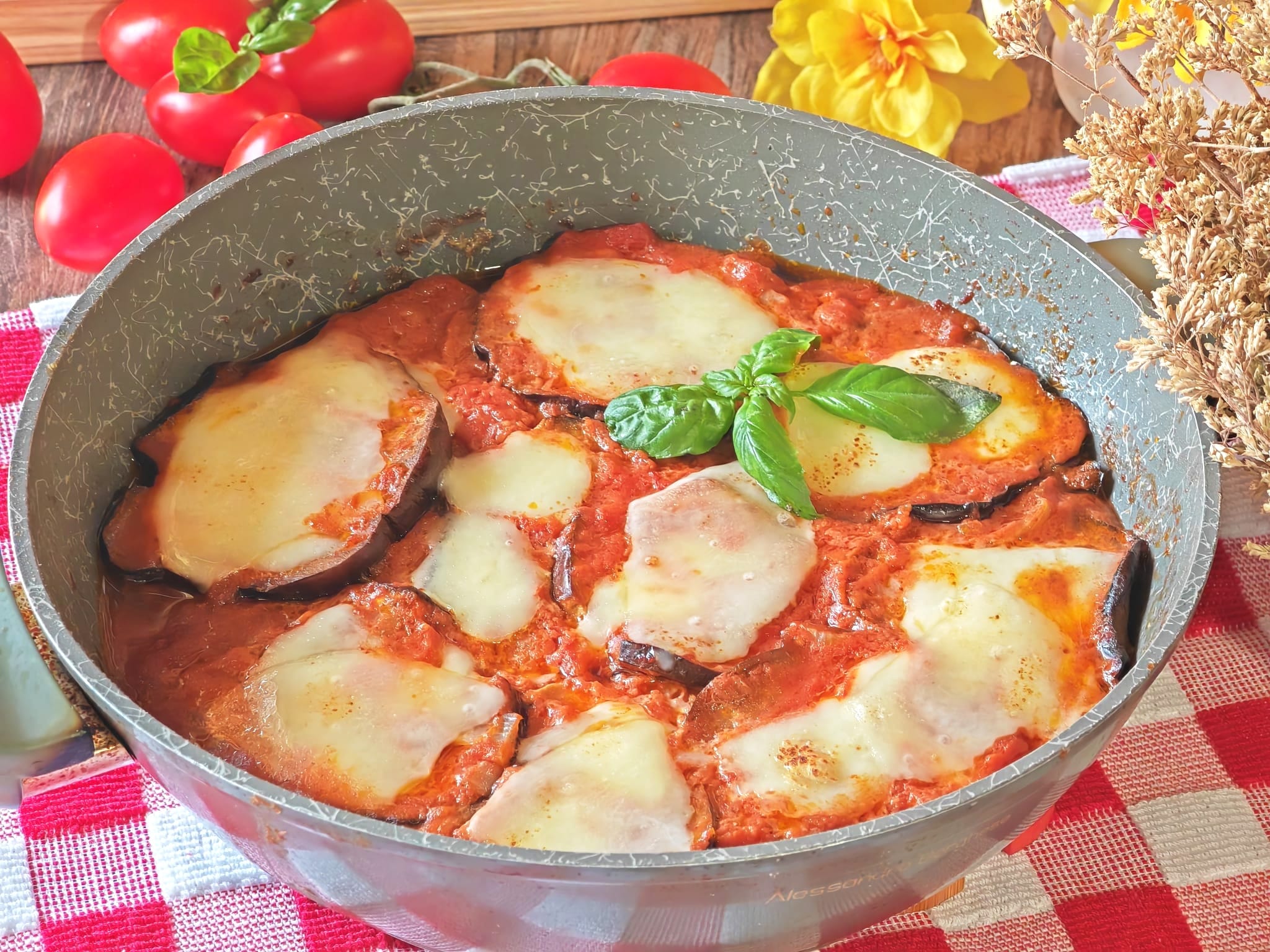Parmesana de berenjenas en sartén
