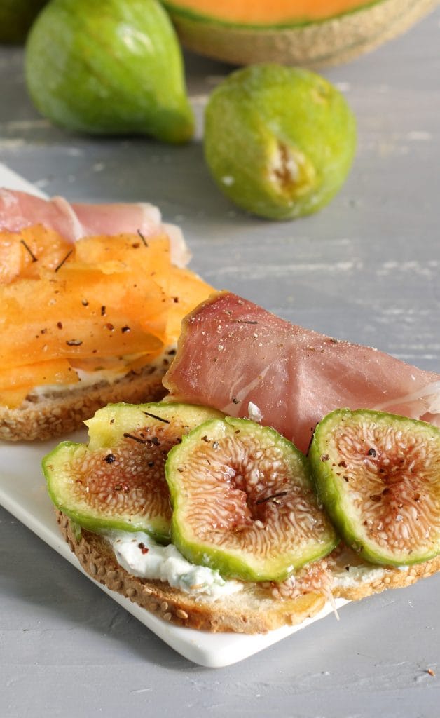 Crostini higos y melón
