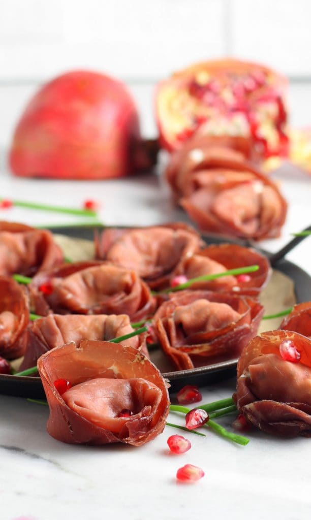 Tortelli de bresaola rellenos de ricotta