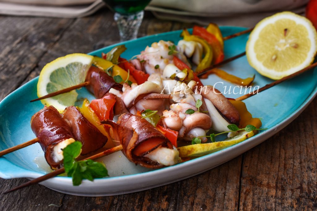 Brochetas de gambas y pulpo receta fácil de pescado vickyart arte en cocina